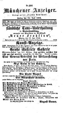 Münchener Anzeiger (Münchner neueste Nachrichten) Freitag 24. Juli 1868