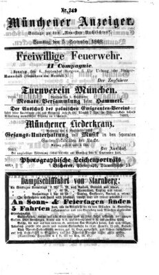 Münchener Anzeiger (Münchner neueste Nachrichten) Samstag 5. September 1868