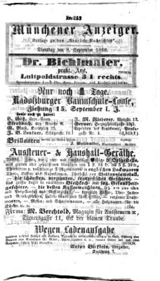 Münchener Anzeiger (Münchner neueste Nachrichten) Dienstag 8. September 1868