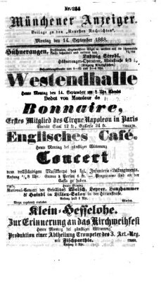 Münchener Anzeiger (Münchner neueste Nachrichten) Montag 14. September 1868