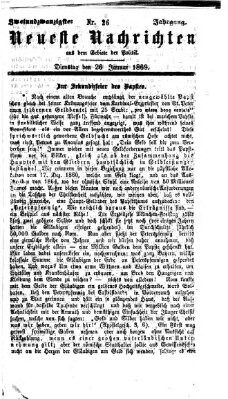 Neueste Nachrichten aus dem Gebiete der Politik (Münchner neueste Nachrichten) Dienstag 26. Januar 1869