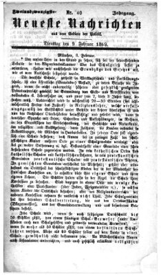 Neueste Nachrichten aus dem Gebiete der Politik (Münchner neueste Nachrichten) Dienstag 9. Februar 1869