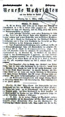 Neueste Nachrichten aus dem Gebiete der Politik (Münchner neueste Nachrichten) Montag 1. März 1869