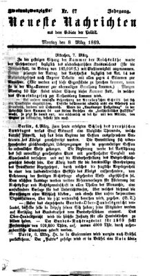 Neueste Nachrichten aus dem Gebiete der Politik (Münchner neueste Nachrichten) Montag 8. März 1869