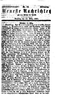 Neueste Nachrichten aus dem Gebiete der Politik (Münchner neueste Nachrichten) Samstag 13. März 1869