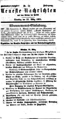 Neueste Nachrichten aus dem Gebiete der Politik (Münchner neueste Nachrichten) Dienstag 23. März 1869