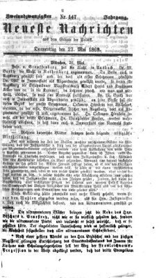 Neueste Nachrichten aus dem Gebiete der Politik (Münchner neueste Nachrichten) Donnerstag 27. Mai 1869