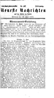 Neueste Nachrichten aus dem Gebiete der Politik (Münchner neueste Nachrichten) Mittwoch 16. Juni 1869