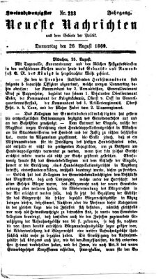 Neueste Nachrichten aus dem Gebiete der Politik (Münchner neueste Nachrichten) Donnerstag 26. August 1869