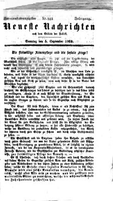 Neueste Nachrichten aus dem Gebiete der Politik (Münchner neueste Nachrichten) Sonntag 5. September 1869