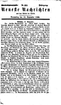 Neueste Nachrichten aus dem Gebiete der Politik (Münchner neueste Nachrichten) Donnerstag 16. September 1869