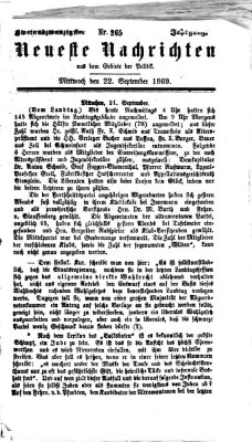 Neueste Nachrichten aus dem Gebiete der Politik (Münchner neueste Nachrichten) Mittwoch 22. September 1869