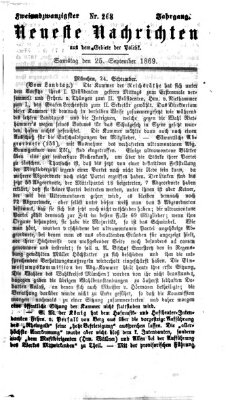 Neueste Nachrichten aus dem Gebiete der Politik (Münchner neueste Nachrichten) Samstag 25. September 1869