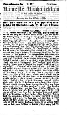 Neueste Nachrichten aus dem Gebiete der Politik (Münchner neueste Nachrichten) Sonntag 24. Oktober 1869