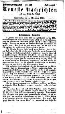 Neueste Nachrichten aus dem Gebiete der Politik (Münchner neueste Nachrichten) Donnerstag 4. November 1869