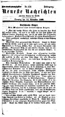 Neueste Nachrichten aus dem Gebiete der Politik (Münchner neueste Nachrichten) Sonntag 14. November 1869