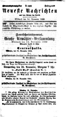 Neueste Nachrichten aus dem Gebiete der Politik (Münchner neueste Nachrichten) Mittwoch 24. November 1869