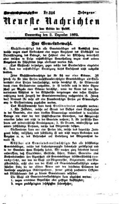 Neueste Nachrichten aus dem Gebiete der Politik (Münchner neueste Nachrichten) Donnerstag 2. Dezember 1869