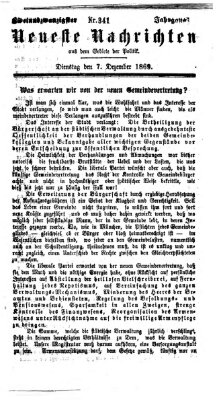 Neueste Nachrichten aus dem Gebiete der Politik (Münchner neueste Nachrichten) Dienstag 7. Dezember 1869