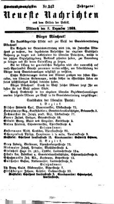 Neueste Nachrichten aus dem Gebiete der Politik (Münchner neueste Nachrichten) Mittwoch 8. Dezember 1869