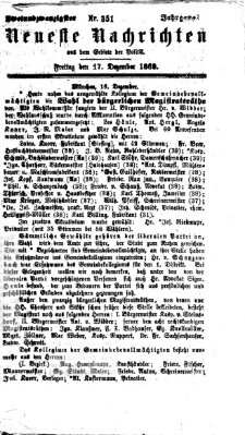 Neueste Nachrichten aus dem Gebiete der Politik (Münchner neueste Nachrichten) Freitag 17. Dezember 1869