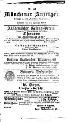 Münchener Anzeiger (Münchner neueste Nachrichten) Mittwoch 24. Februar 1869