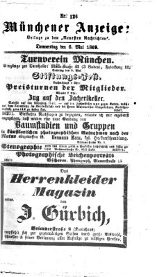 Münchener Anzeiger (Münchner neueste Nachrichten) Donnerstag 6. Mai 1869