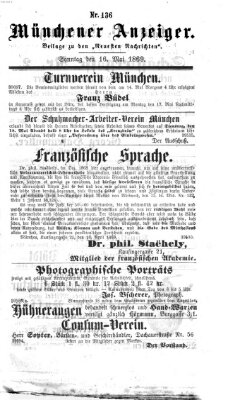 Münchener Anzeiger (Münchner neueste Nachrichten) Sonntag 16. Mai 1869