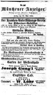 Münchener Anzeiger (Münchner neueste Nachrichten) Freitag 28. Mai 1869