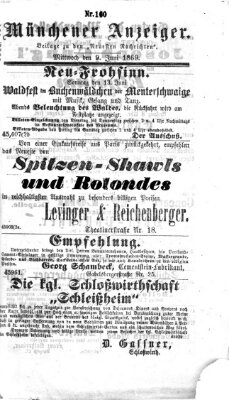 Münchener Anzeiger (Münchner neueste Nachrichten) Mittwoch 9. Juni 1869