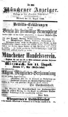 Münchener Anzeiger (Münchner neueste Nachrichten) Mittwoch 11. August 1869