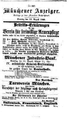 Münchener Anzeiger (Münchner neueste Nachrichten) Sonntag 15. August 1869