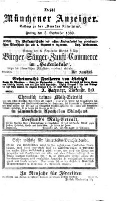 Münchener Anzeiger (Münchner neueste Nachrichten) Freitag 3. September 1869