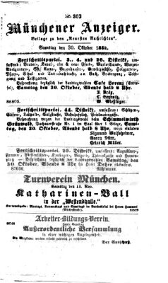 Münchener Anzeiger (Münchner neueste Nachrichten) Samstag 30. Oktober 1869