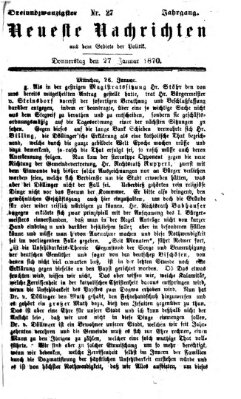 Neueste Nachrichten aus dem Gebiete der Politik (Münchner neueste Nachrichten) Donnerstag 27. Januar 1870