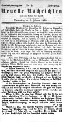 Neueste Nachrichten aus dem Gebiete der Politik (Münchner neueste Nachrichten) Donnerstag 3. Februar 1870