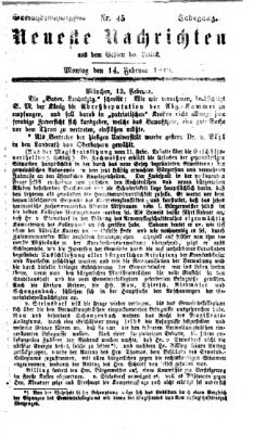 Neueste Nachrichten aus dem Gebiete der Politik (Münchner neueste Nachrichten) Montag 14. Februar 1870