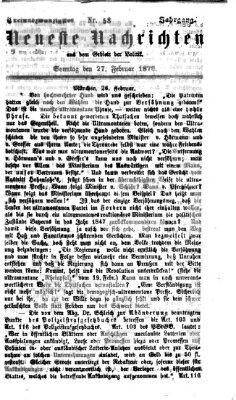 Neueste Nachrichten aus dem Gebiete der Politik (Münchner neueste Nachrichten) Sonntag 27. Februar 1870