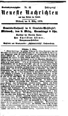 Neueste Nachrichten aus dem Gebiete der Politik (Münchner neueste Nachrichten) Mittwoch 9. März 1870