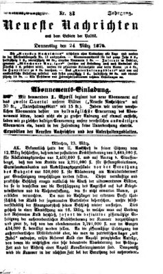 Neueste Nachrichten aus dem Gebiete der Politik (Münchner neueste Nachrichten) Donnerstag 24. März 1870