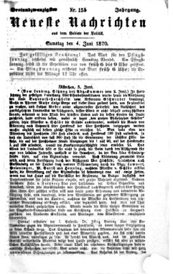 Neueste Nachrichten aus dem Gebiete der Politik (Münchner neueste Nachrichten) Samstag 4. Juni 1870