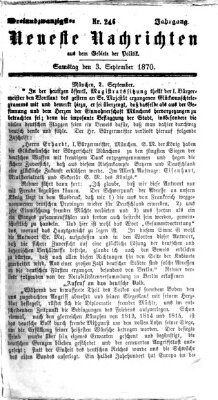 Neueste Nachrichten aus dem Gebiete der Politik (Münchner neueste Nachrichten) Samstag 3. September 1870