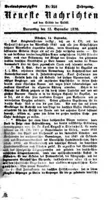 Neueste Nachrichten aus dem Gebiete der Politik (Münchner neueste Nachrichten) Donnerstag 15. September 1870