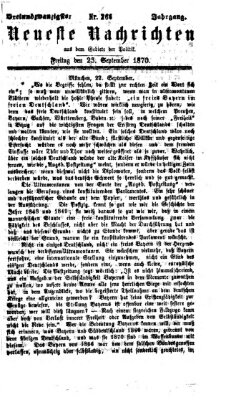 Neueste Nachrichten aus dem Gebiete der Politik (Münchner neueste Nachrichten) Freitag 23. September 1870