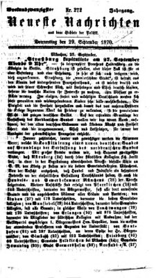 Neueste Nachrichten aus dem Gebiete der Politik (Münchner neueste Nachrichten) Donnerstag 29. September 1870