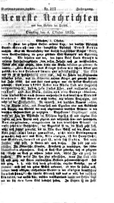 Neueste Nachrichten aus dem Gebiete der Politik (Münchner neueste Nachrichten) Dienstag 4. Oktober 1870