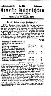 Neueste Nachrichten aus dem Gebiete der Politik (Münchner neueste Nachrichten) Mittwoch 28. Dezember 1870