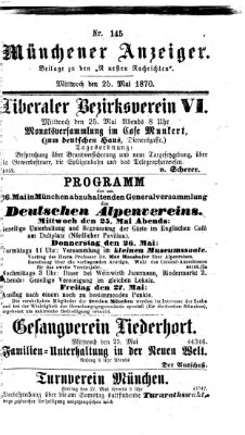 Münchener Anzeiger (Münchner neueste Nachrichten) Mittwoch 25. Mai 1870