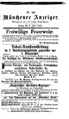 Münchener Anzeiger (Münchner neueste Nachrichten) Freitag 3. Juni 1870