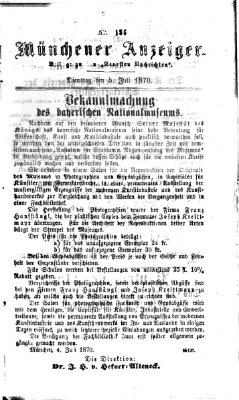 Münchener Anzeiger (Münchner neueste Nachrichten) Dienstag 5. Juli 1870